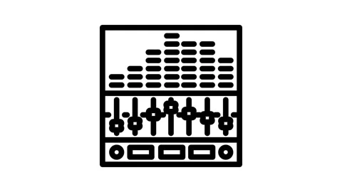 Music equalizer retro line icon animation Stock Footage 326761881