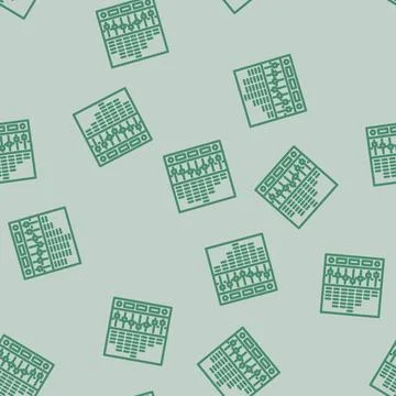 Music equalizer retro line vector seamless pattern Illustrazione stock