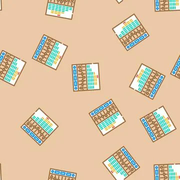 Music equalizer retro vector seamless pattern Illustrazione stock