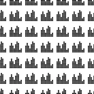 Music equalizer seamless pattern. Vector Stock Illustration