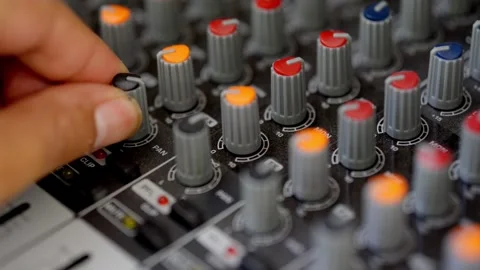 Music equalizer, sound knobs and volume controls that mix sound 스톡 동영상 306961522