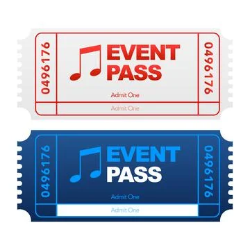Music Event Ticket Template. Vector illustration. Stock Illustration