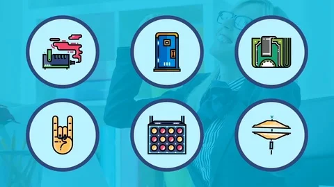 Music Fest - Animated Icon Pack Stock After Effects