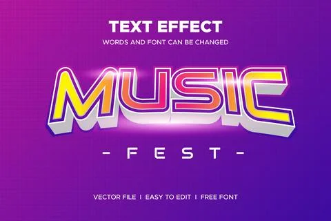 Music Fest Editable Text Effect Stock Illustration