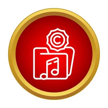 Music file folder with copyright protection symbol Stock Illustration