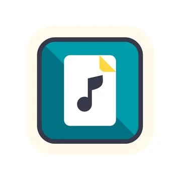 Music file icon representing digital audio document 库存插图