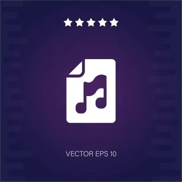 Music file vector icon Stock Illustration