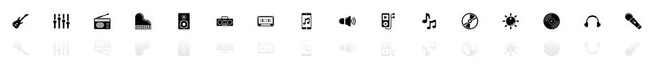 Music - Flat Vector Icons Illustrazione stock