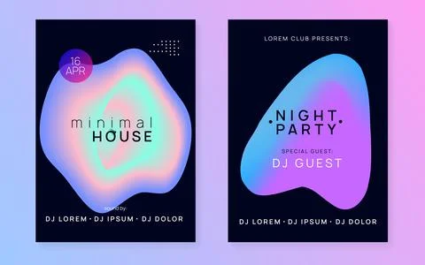Music Flyer. Dynamic Pattern For Magazine Template. Techno And D Stock Illustration