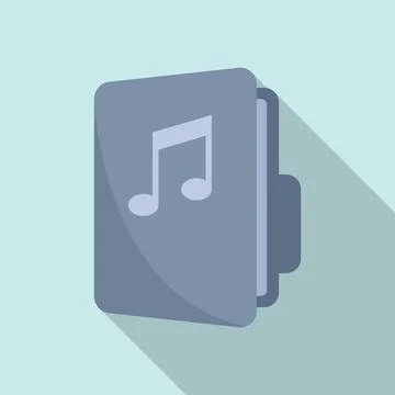 Music folder icon flat . File archive Illustrazione stock