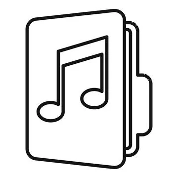 Music folder icon outline vector. File archive Stock Illustration
