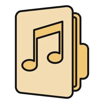 Music folder icon representing audio file organization イラスト素材
