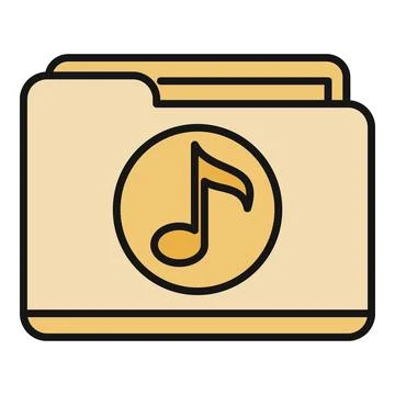 Music folder icon representing audio file collection Stock Illustration