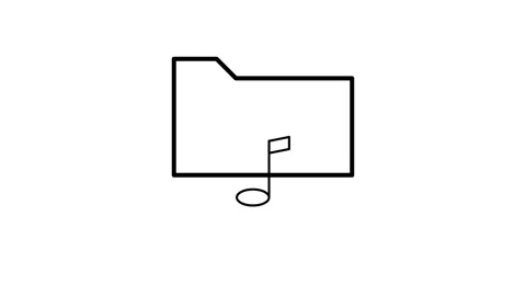 Music folder icon representing a digital folder for organizing music files. Stock Footage 333233505