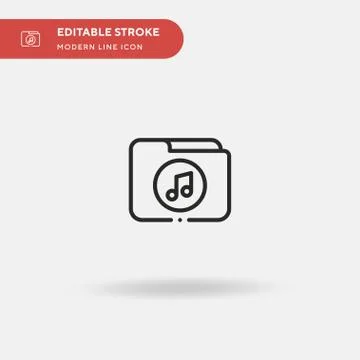 Music Folder Simple vector icon. Illustration symbol design template for web  Illustrazione stock