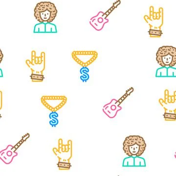 Music Genres Audio Performance vector seamless pattern Stock Illustration