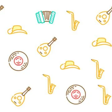 Music Genres Audio Performance vector seamless pattern Ilustración de archivo