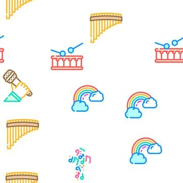 Music Genres Audio Performance vector seamless pattern Illustrazione stock