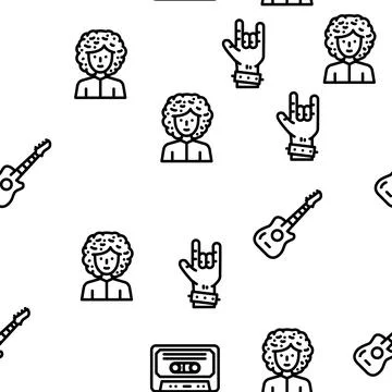 Music Genres Audio Performance vector seamless pattern Illustrazione stock