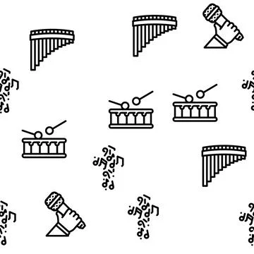 Music Genres Audio Performance vector seamless pattern Stock Illustration