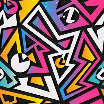 Music geometric seamless pattern Stock Illustration