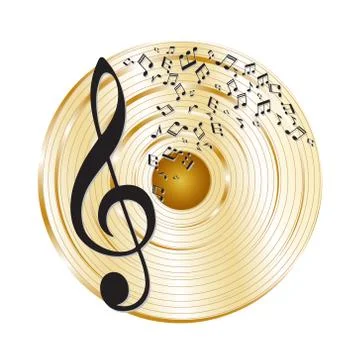 Music gold record. Stock Illustration