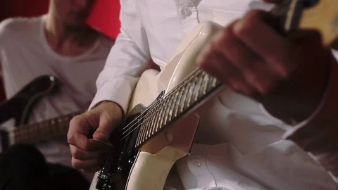 Music group on red background 스톡 동영상 71138754