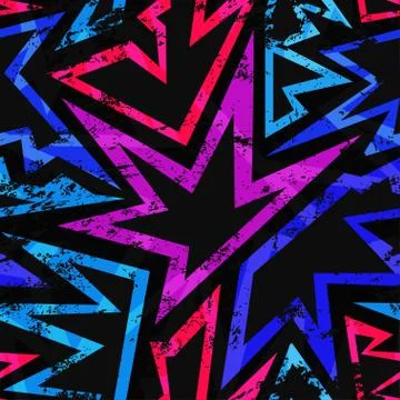 Music grunge geometric seamless pattern Stock Illustration