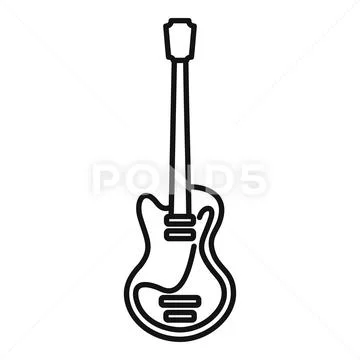 Icon ng gitara ng musika, istilo ng balangkasIcon ng gitara ng musika, istilo ng balangkas  