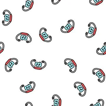 Music headphones vector seamless pattern sign Illustrazione stock