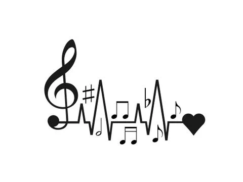 Music to Heart Stock Illustration