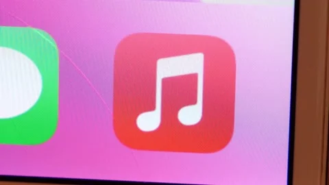 Music Icon button on iPhone screen Stock Footage 162485993