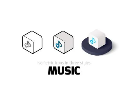 Music icon in different style Stock Illustration