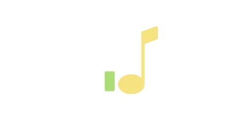 A music icon displaying a note and a bright, colorful bar symbolizing sound.. Stock Footage 333233216