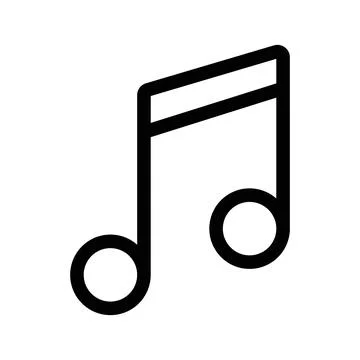 Music icon linear logo mark in black and white Stock Illustration