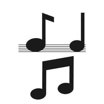 Music icon, note sign. Vector illustration, flat design. Illustrazione stock