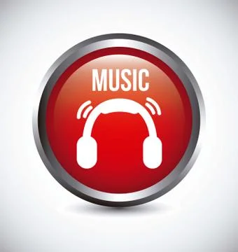 Music icon over red button background.vector illustration イラスト素材