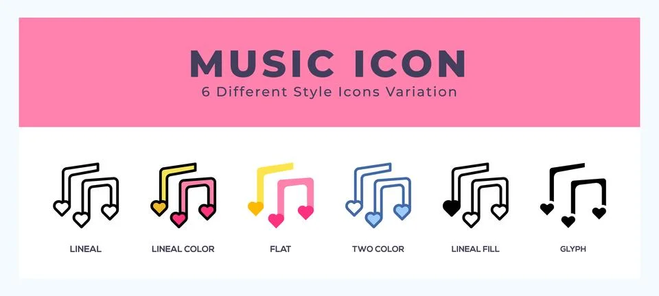Music icon set. Design elements for logo 스톡 일러스트