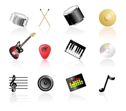 Music Icon Set Stock Illustration
