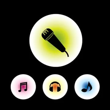 Music icon set Stock Illustration
