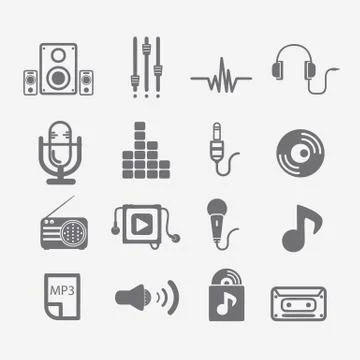 Music icon set 스톡 일러스트