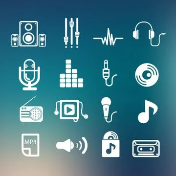 Music icon set Stock Illustration