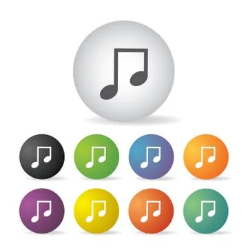 Music icon set Illustrazione stock