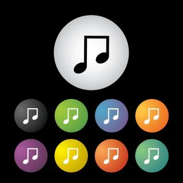 Music icon set Illustrazione stock