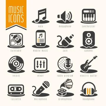 Music icon set Stock Illustration