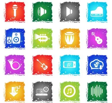Music icon set Stock Illustration