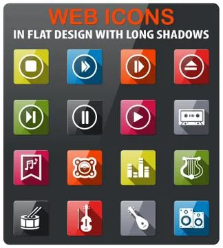 Music icon set Stock Illustration