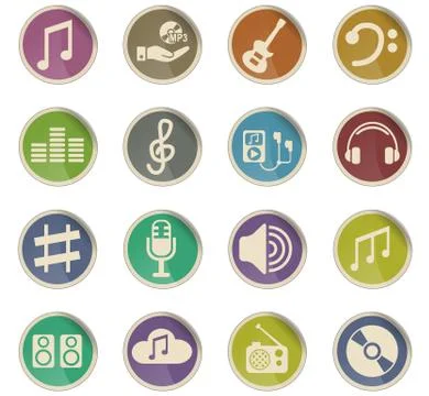Music icon set Stock Illustration