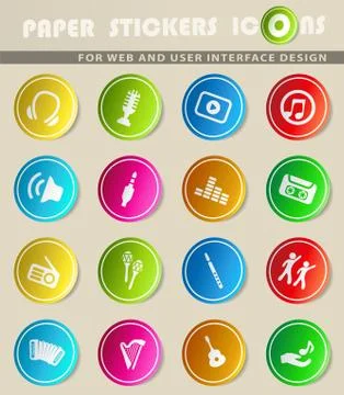 Music icon set Stock Illustration