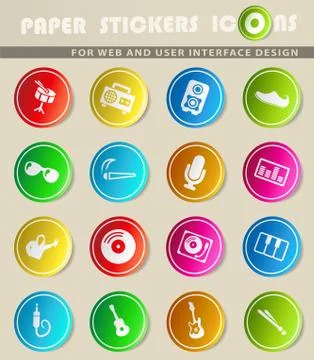 Music icon set Stock Illustration